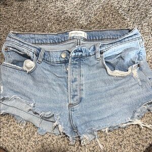 Abercrombie & Fitch Women's Distressed cut off Blue Jean Shorts